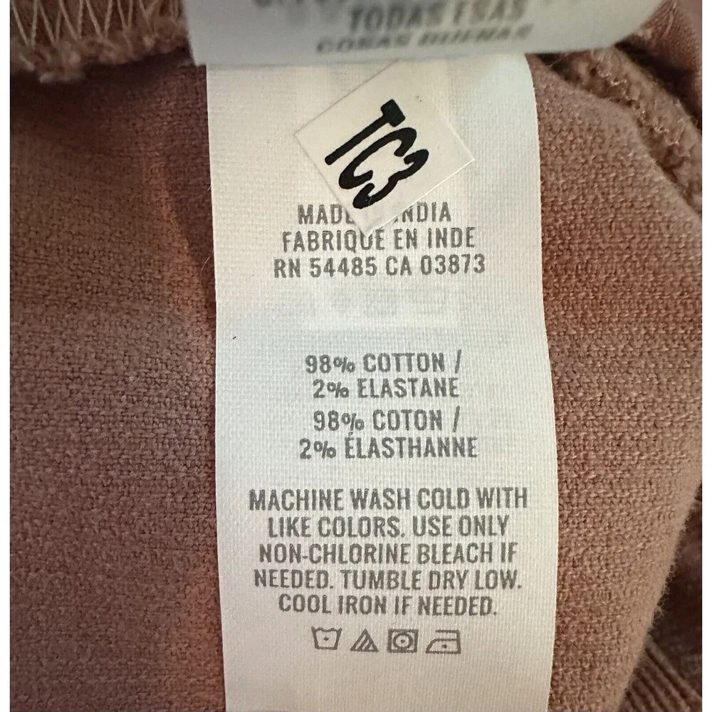 AERIE High Waist Lightweight Corduroy Salmon Mauve‎ Cut Off Shorts LARGE NEW